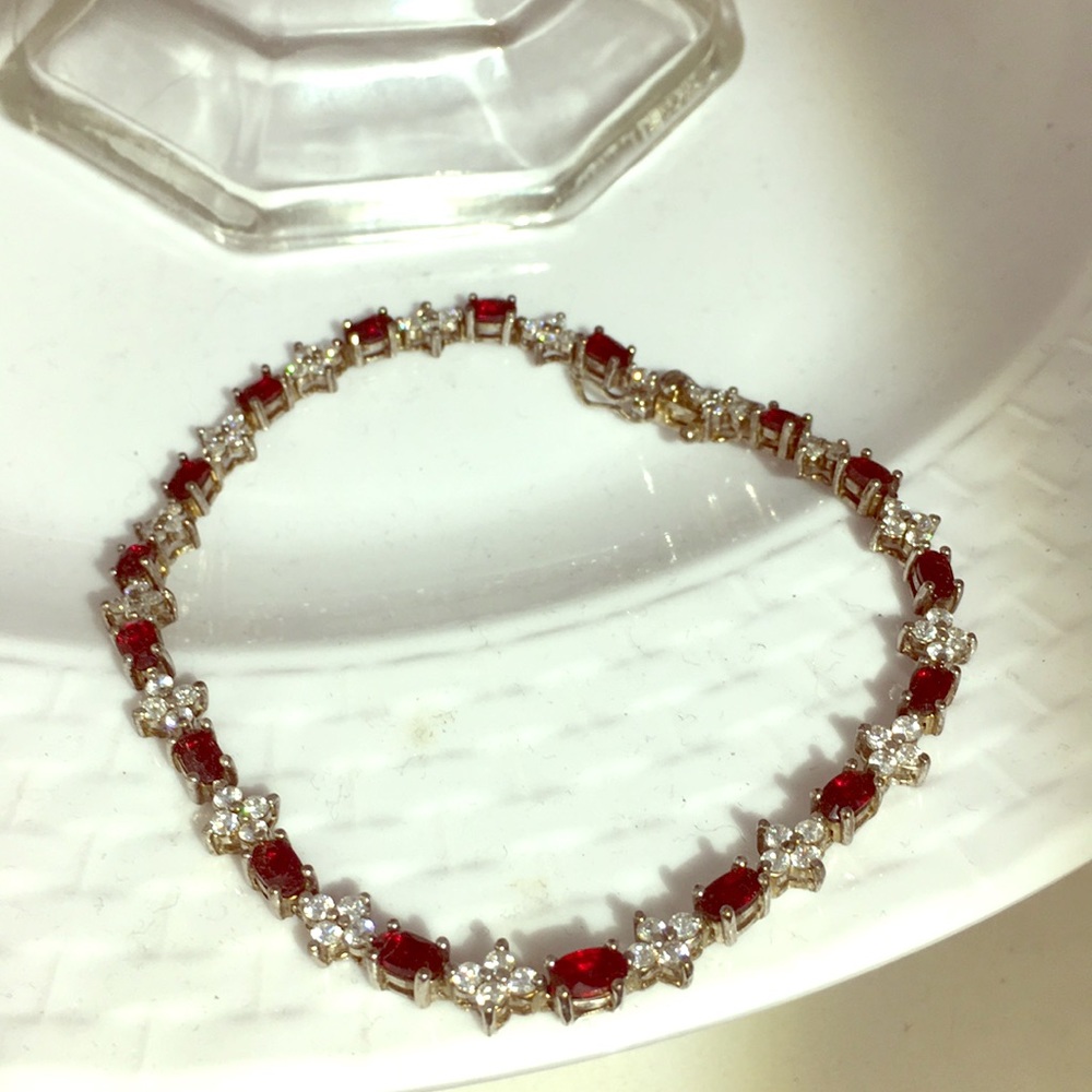 Red & silver bracelet